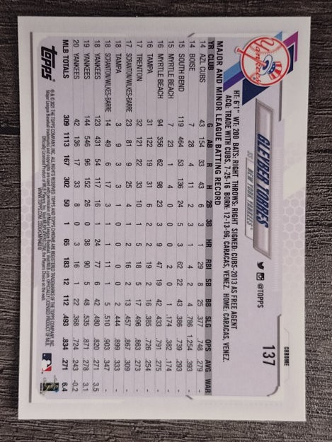 2021 Topps Chrome #137 Gleyber Torres