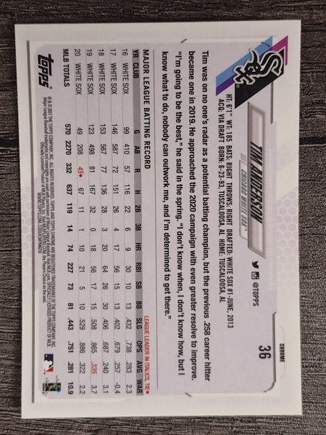 2021 Topps Chrome #36 Tim Anderson