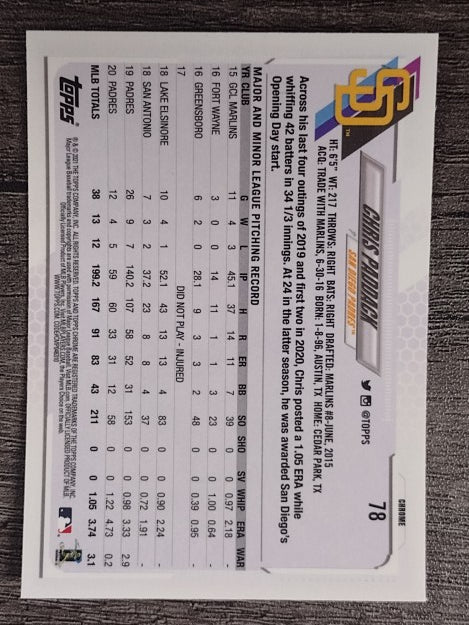 2021 Topps Chrome #78 Chris Paddack