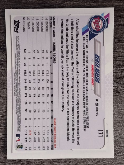 2021 Topps Chrome #171 Kenta Maeda