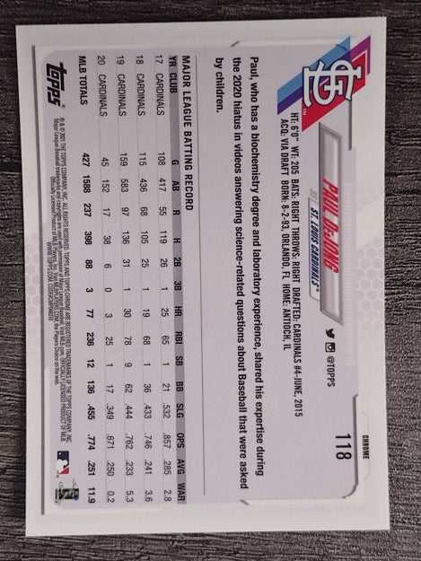 2021 Topps Chrome #118 Paul DeJong