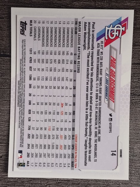 2021 Topps Chrome #14 Paul Goldschmidt