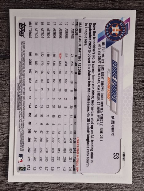 2021 Topps Chrome #53 George Springer