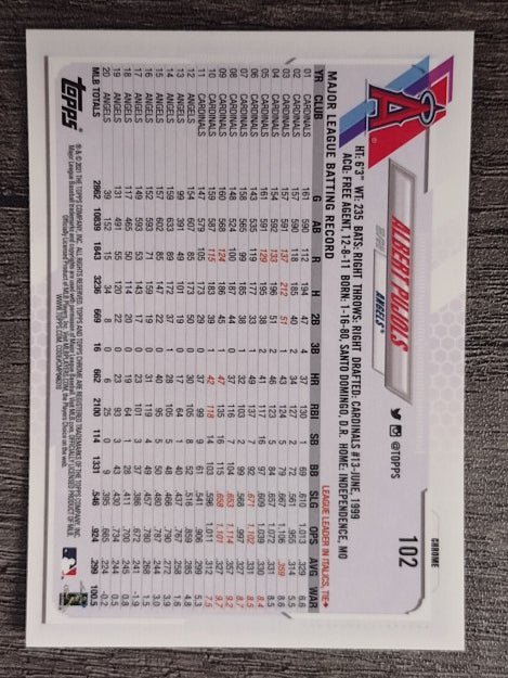 2021 Topps Chrome #102 Albert Pujols