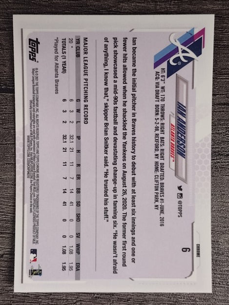 2021 Topps Chrome #6 Ian Anderson RC