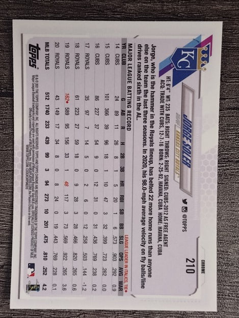 2021 Topps Chrome #210 Jorge Soler