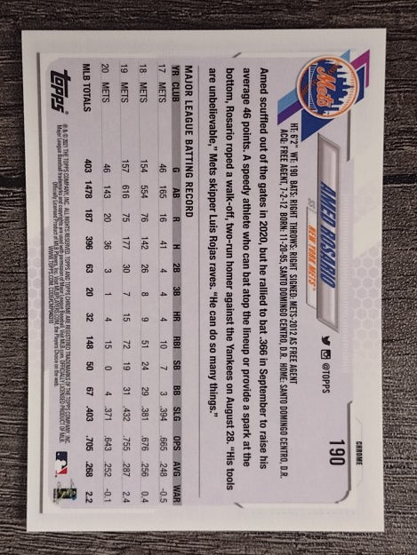 2021 Topps Chrome #190 Amed Rosario