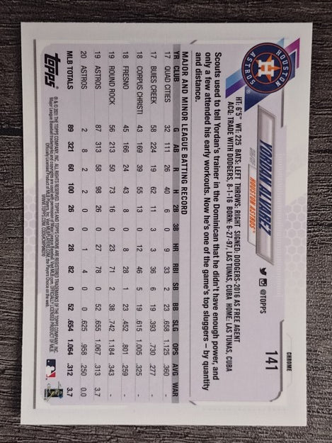 2021 Topps Chrome #141 Yordan Alvarez
