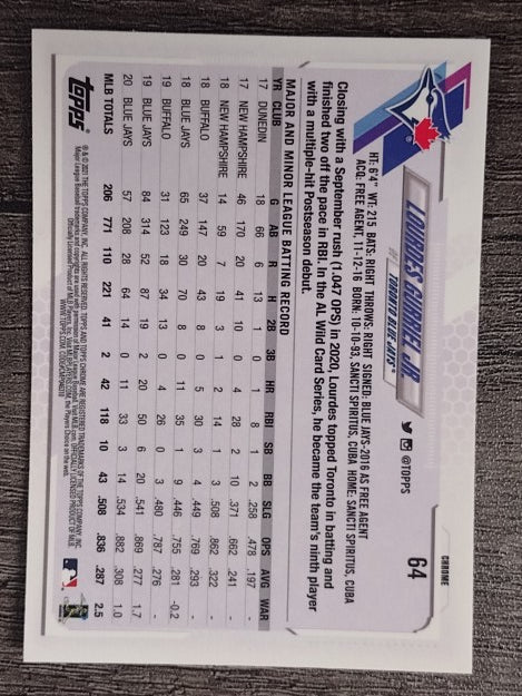 2021 Topps Chrome #64 Lourdes Gurriel Jr.