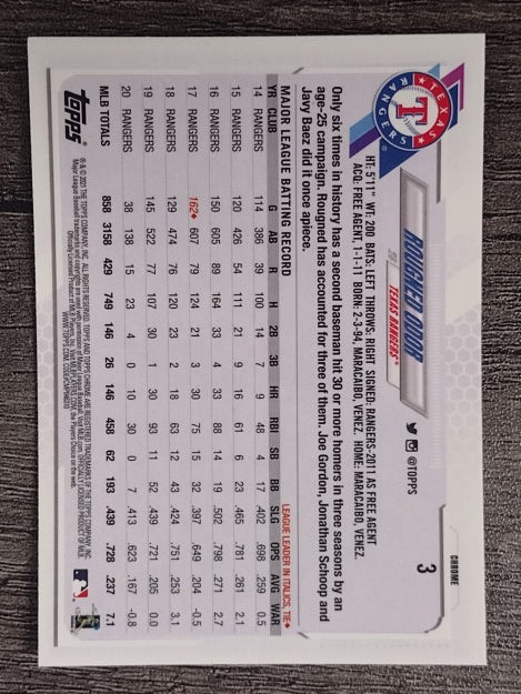 2021 Topps Chrome #3 Rougned Odor