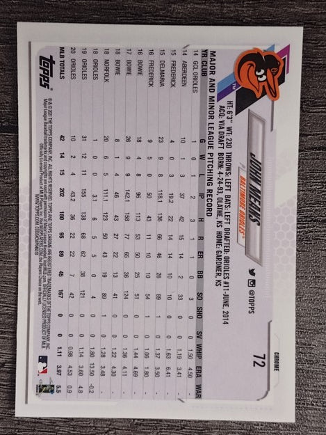 2021 Topps Chrome #72 John Means