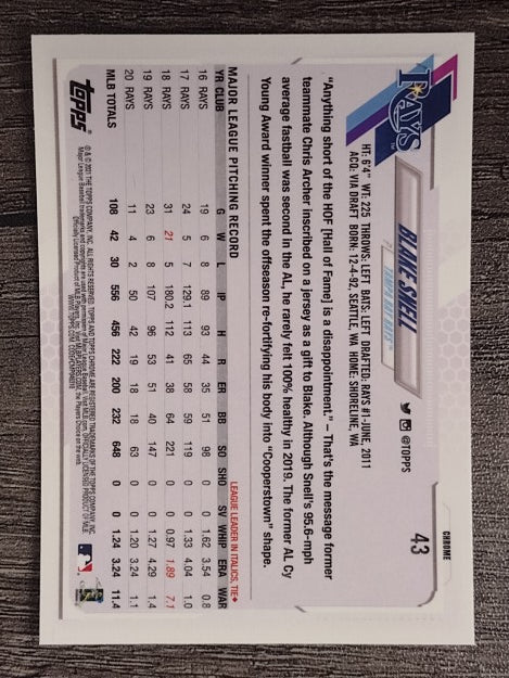 2021 Topps Chrome #43 Blake Snell