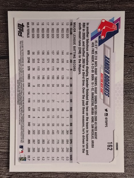 2021 Topps Chrome #162 Xander Bogaerts