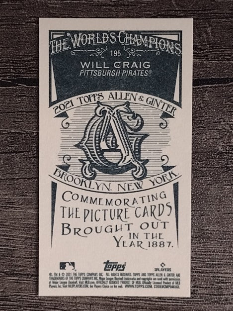 2021 Topps Allen and Ginter Mini A and G Back #195 Will Craig