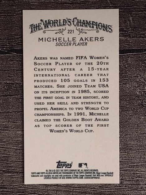 2021 Topps Allen and Ginter Mini Black Border #221 Michelle Akers