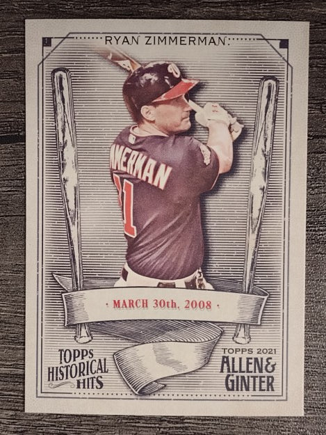 2021 Topps Allen and Ginter Historic Hits #HH50 Ryan Zimmerman
