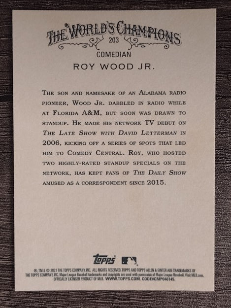 2021 Topps Allen and Ginter #203 Roy Wood Jr.