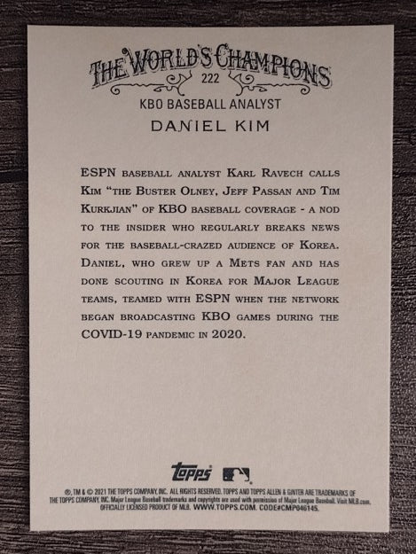 2021 Topps Allen and Ginter #222 Daniel Kim