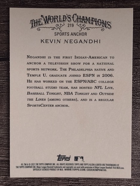 2021 Topps Allen and Ginter #219 Kevin Negandhi