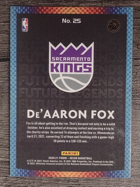 2020-21 Panini Recon Future Legends #25 De'Aaron Fox