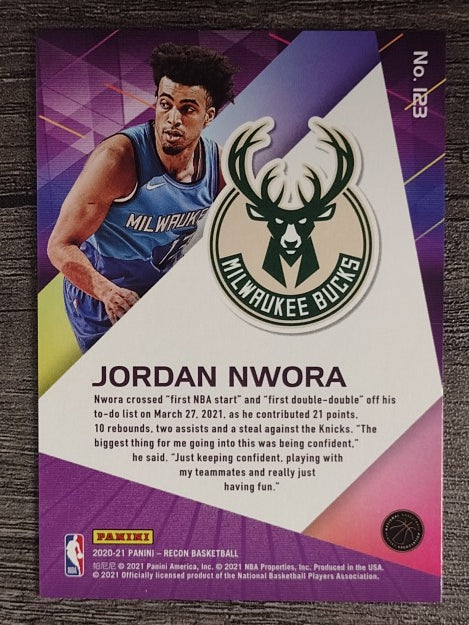 2020-21 Panini Recon #123 Jordan Nwora RC