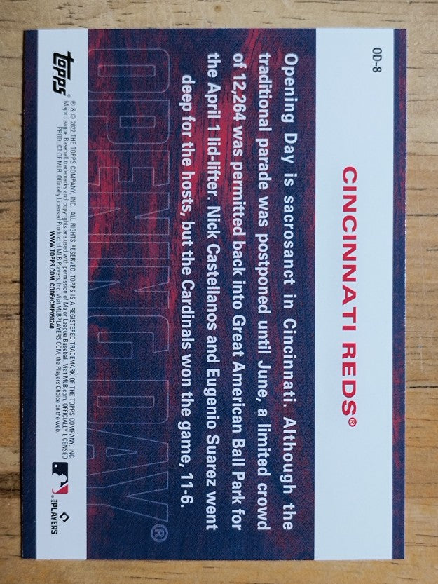2022 Topps Opening Day Opening Day #OD8 Cincinnati Reds