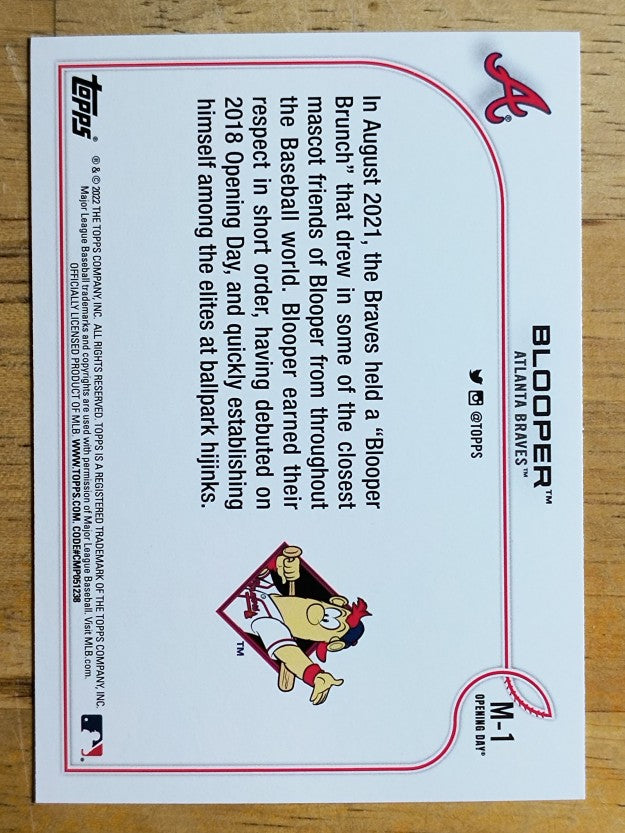 2022 Topps Opening Day Mascots #M1 Blooper