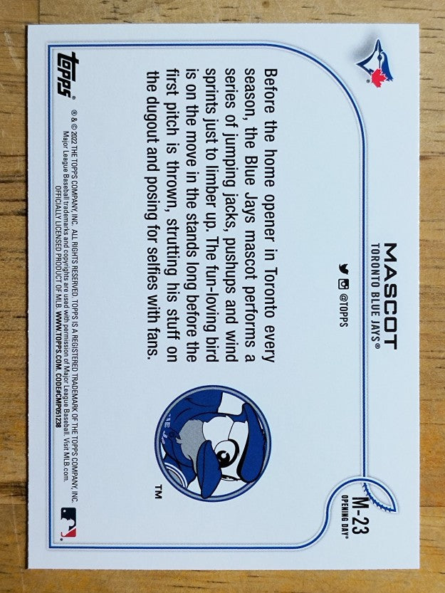 2022 Topps Opening Day Mascots #M23 Mascot