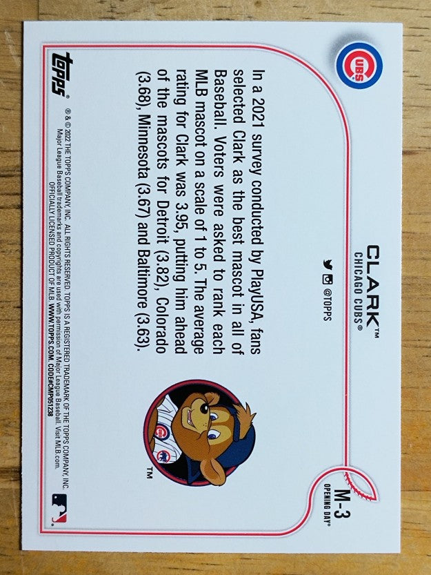 2022 Topps Opening Day Mascots #M3 Clark