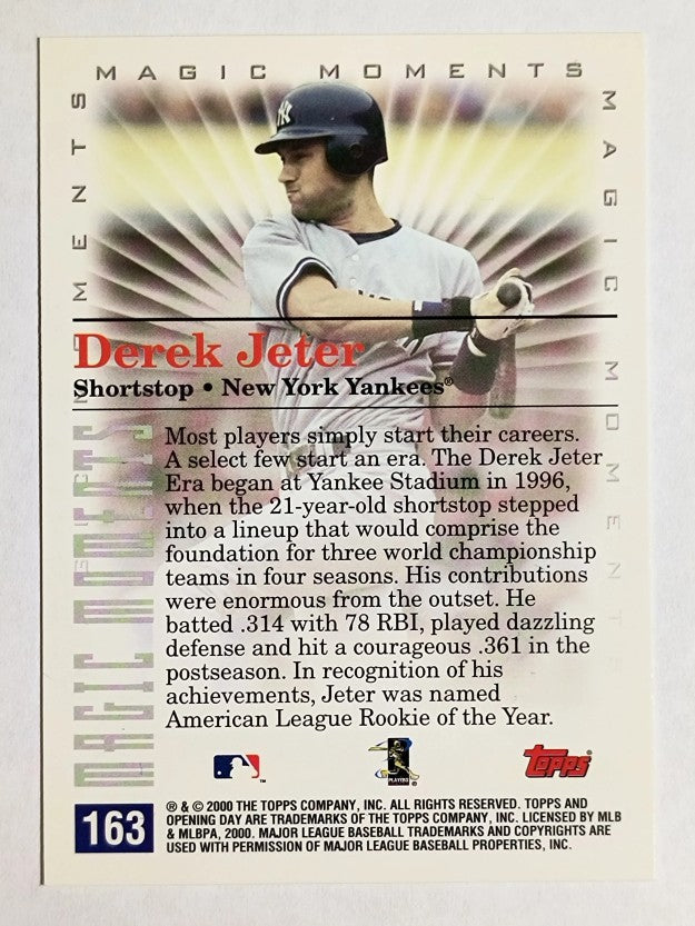 2000 Topps Opening Day #163 Derek Jeter MM 96 AL ROY