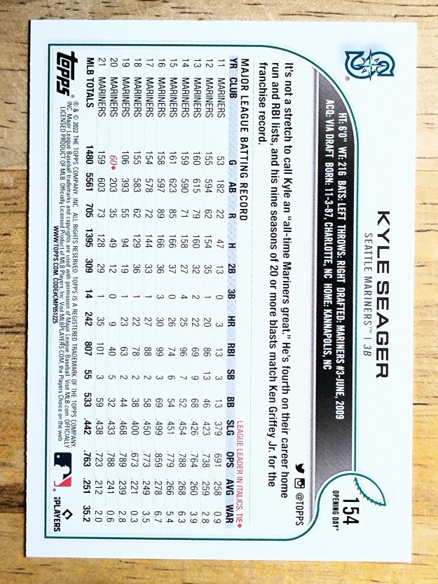 2022 Topps Opening Day #154 Kyle Seager