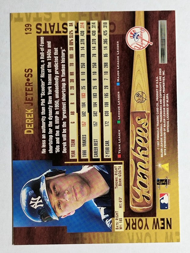1997 Pinnacle #139 Derek Jeter