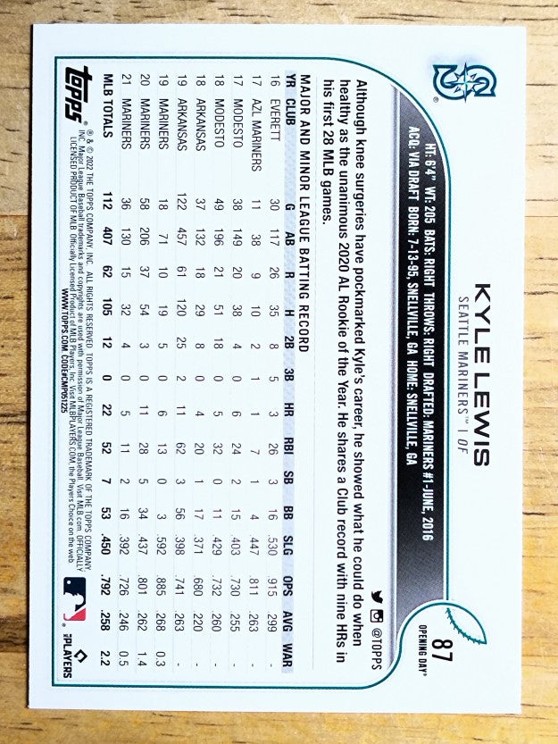 2022 Topps Opening Day #87 Kyle Lewis