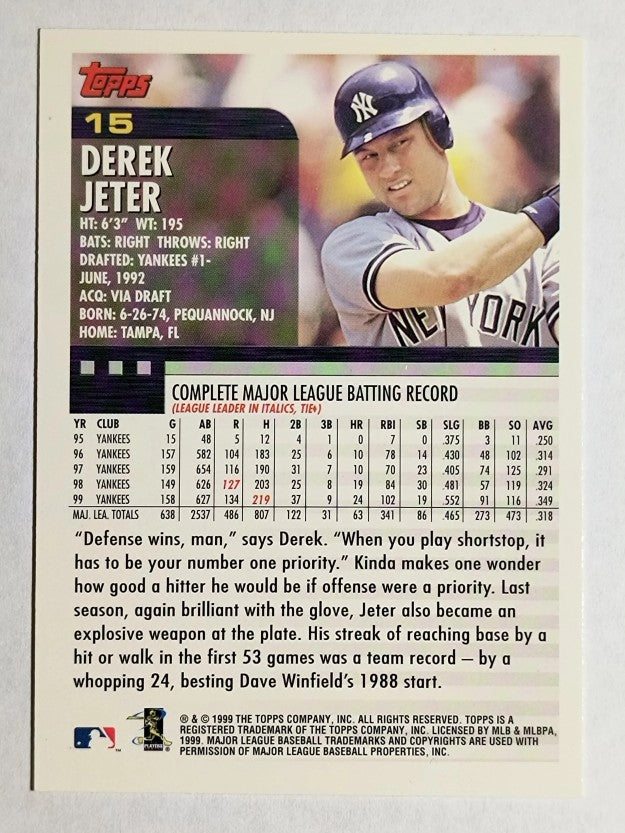 2000 Topps #15 Derek Jeter