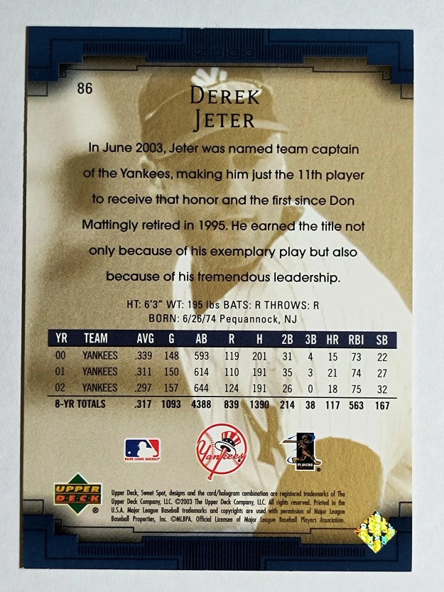 2003 Sweet Spot #86 Derek Jeter
