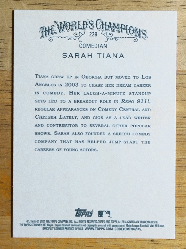 2021 Topps Allen and Ginter #229 Sarah Tiana