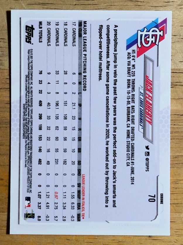 2021 Topps Chrome #70 Jack Flaherty