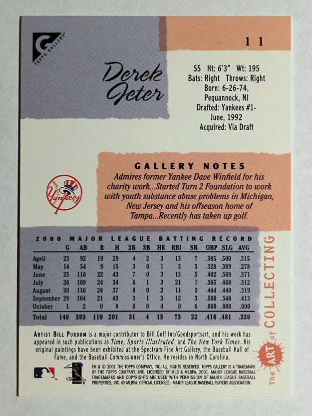 2001 Topps Gallery #11 Derek Jeter