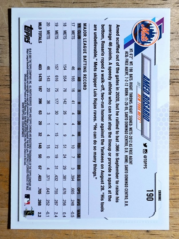2021 Topps Chrome #190 Amed Rosario