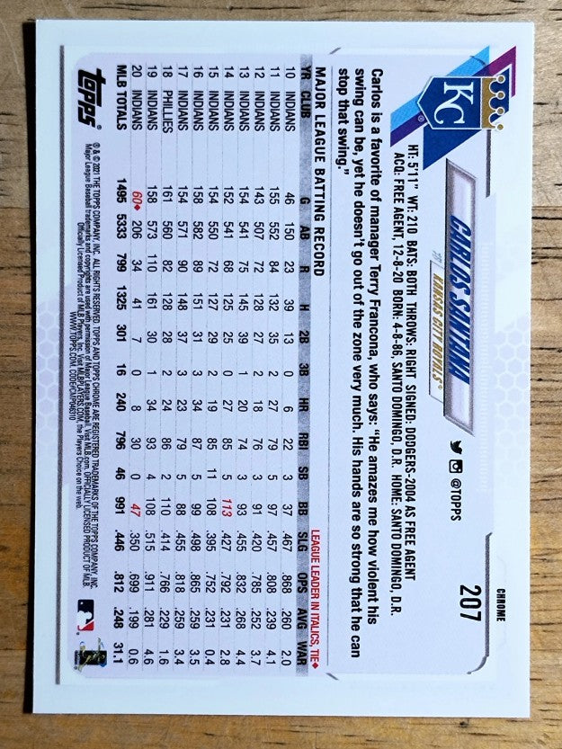 2021 Topps Chrome #207 Carlos Santana