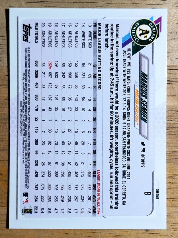 2021 Topps Chrome #8 Marcus Semien