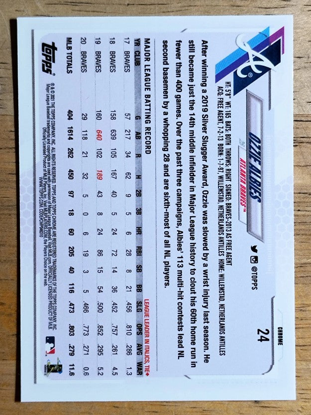 2021 Topps Chrome #24 Ozzie Albies