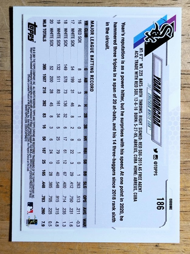 2021 Topps Chrome #186 Yoan Moncada