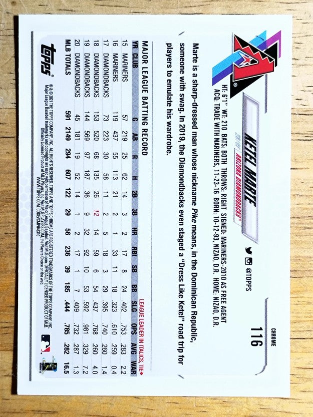2021 Topps Chrome #116 Ketel Marte