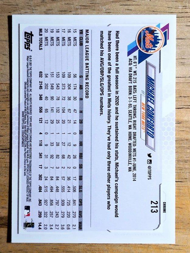 2021 Topps Chrome #213 Michael Conforto