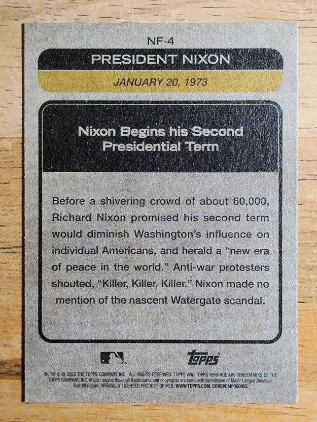 2022 Topps Heritage News Flashbacks #NF4 President Nixon Second Term