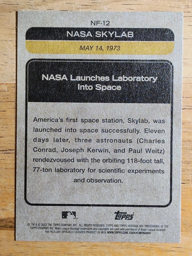 2022 Topps Heritage News Flashbacks #NF12 Nasa Launches Skylab Space Station