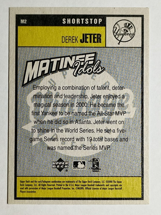 2001 Upper Deck Vintage Matinee Idols #M2 Derek Jeter