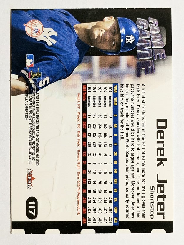 2000 Fleer Gamers #117 Derek Jeter FG