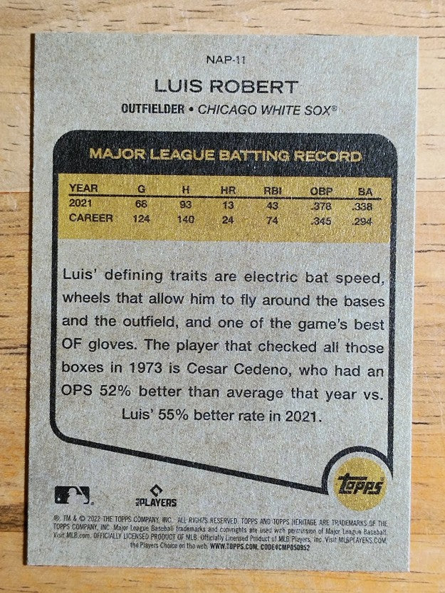 2022 Topps Heritage New Age Performers #NAP11 Luis Robert